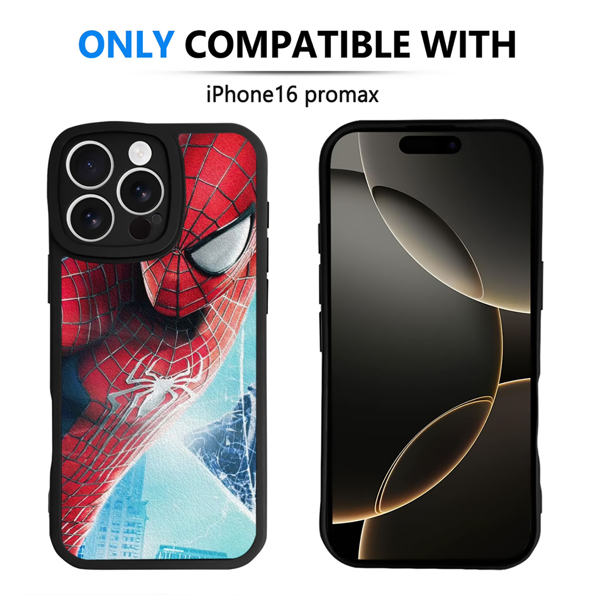 （画像用） Spider Man スパイダーマン 【iPhone 16シリーズ対応】シリコンスマホケース（レザー調） 材質：シリコン